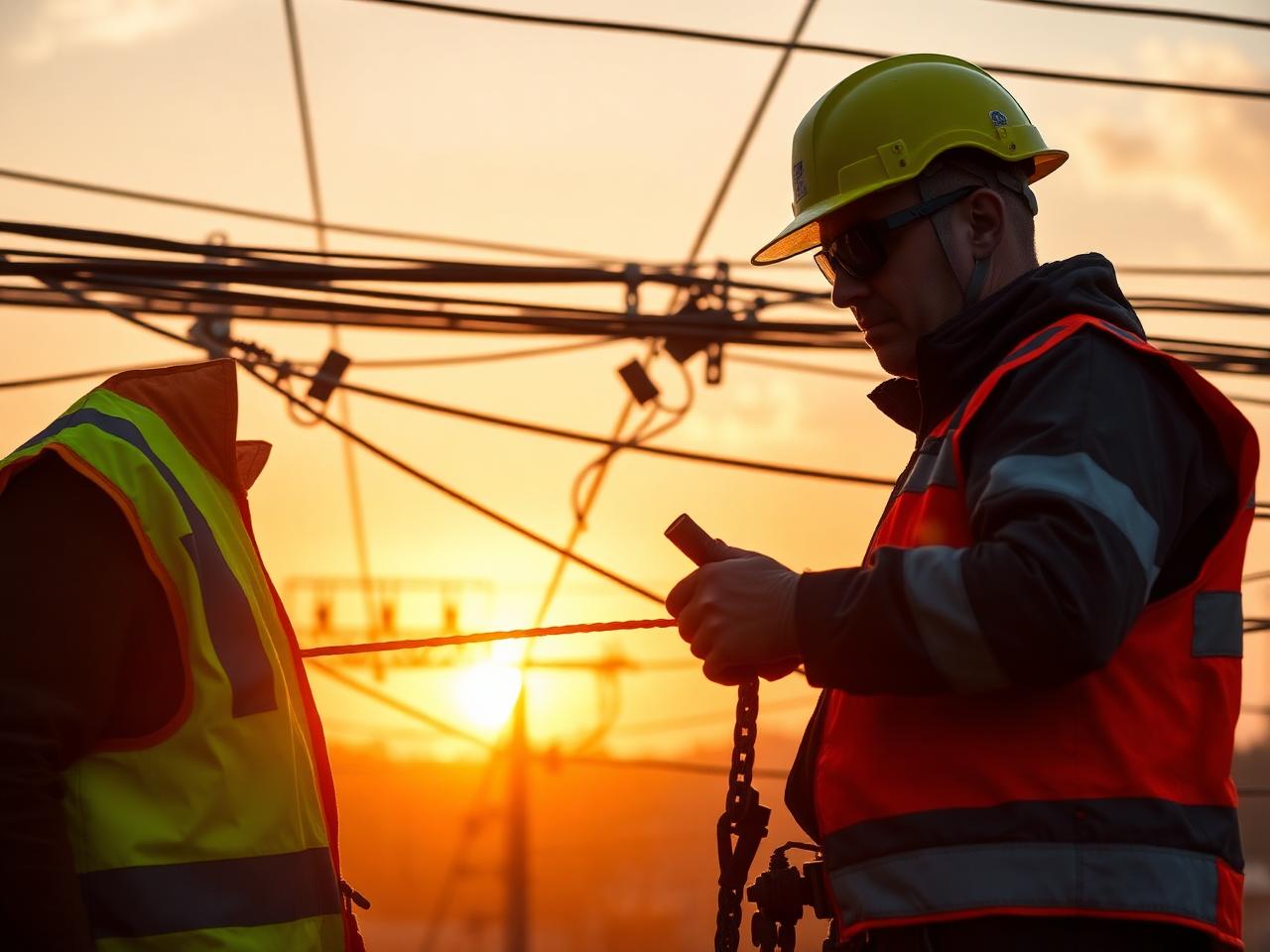 Mselectrix electricians on site at sunset in Melbourne